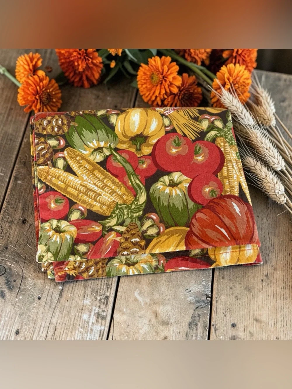Better Homes Garden Fabric Tablecloth Harvest Fall Thanksgiving Pumpkin Mushroom